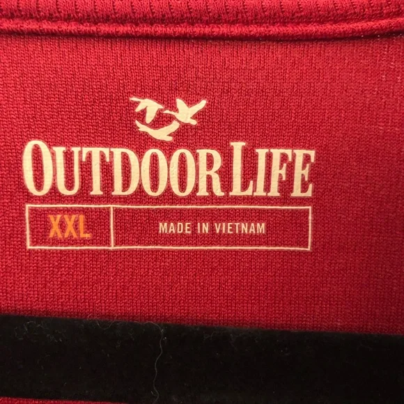 Outdoor Life Unisex Red/Gray Athletic Top - Picture 2 of 6